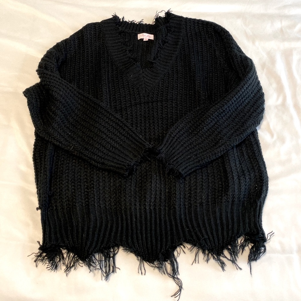 Black Fringe Sweater